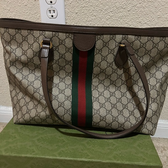 Gucci Beige and Brown Tote Bag with Wallet - Picture 2 of 4
